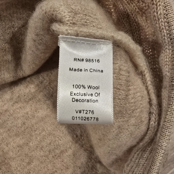 Coldwater Creek Wool Cardigan Vest Womens Large Embroidered Cable Knit VNeck Zip - Picture 5 of 9